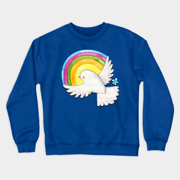 Rainbow Dove Crewneck Sweatshirt by AlondraHanley